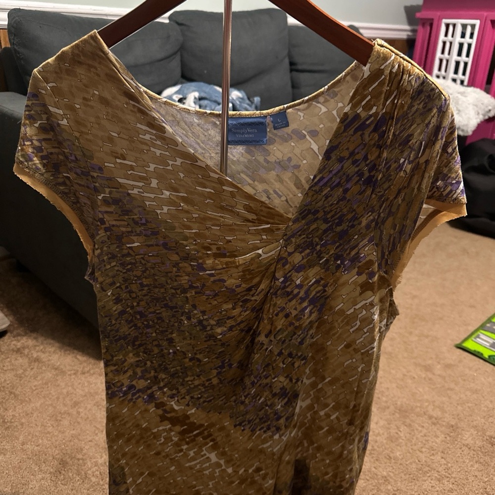Simply Vera Vera Wang Gold and Purple Top